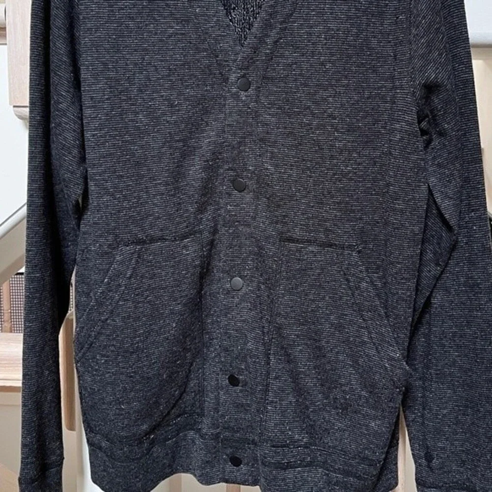 Wings+Horns Knit Mixed Pile Cardigan in Medium Black M
